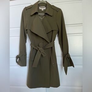 Michael Kors Army Green Trench with bow sleeve detail - NWOT size XS